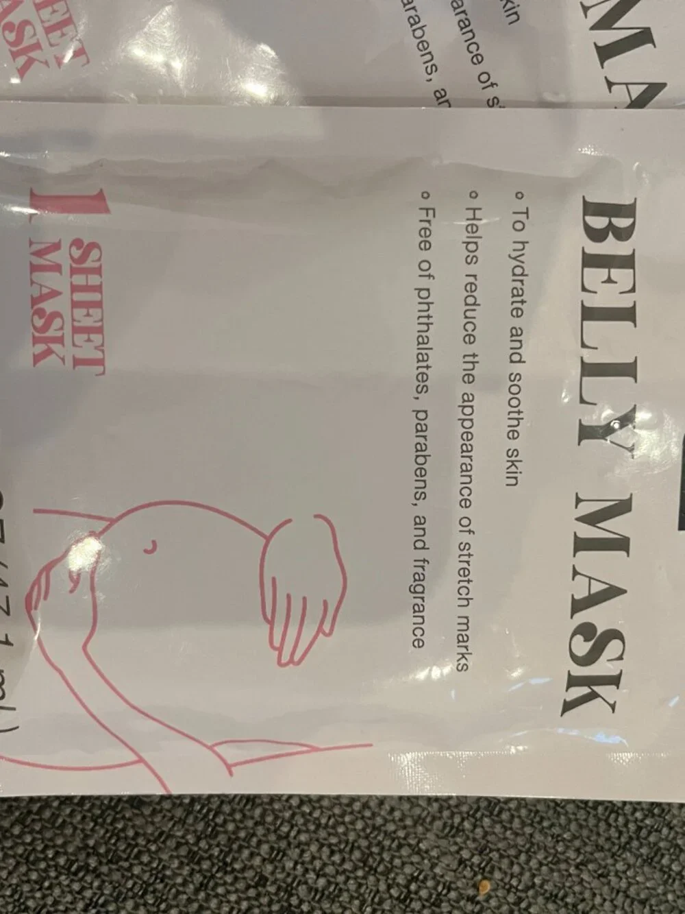 Belly Masks (Set of 3) Hydrating Soothing Stretch Mark Care B-Pure (THREE)